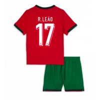 Fotbalové Dres Portugalsko Rafael Leao #17 Dětské Domácí ME 2024 Krátký Rukáv (+ trenýrky)